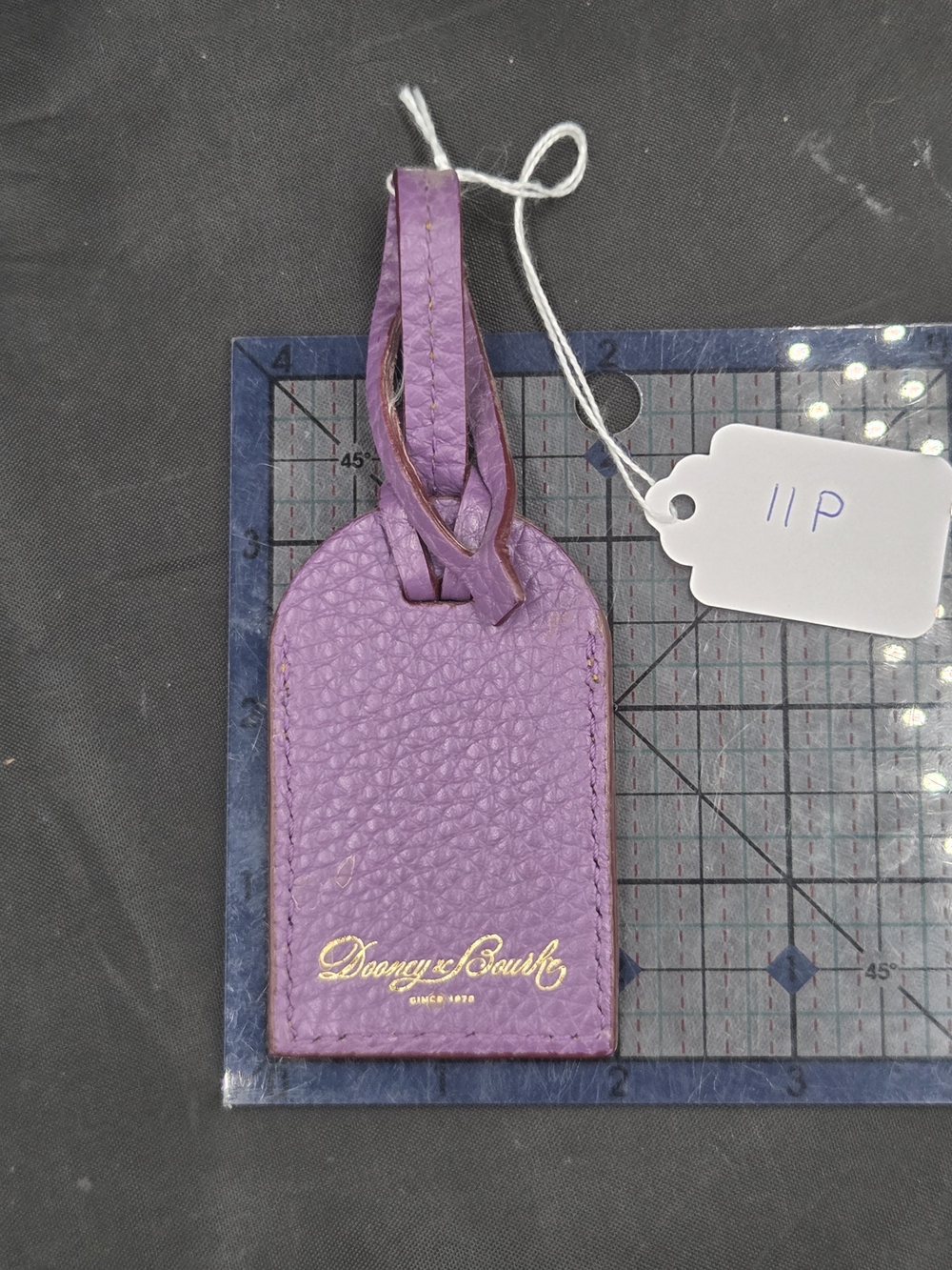 Dooney & Bourke Purple Leather Luggage Tag